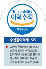 세로형 - Traceability 이력추척 해양 수산부 STS www.fishtrace.go.kr에서 상품에 표시된 이력번호를 입력하거나 전용앱을 통하여 생산에서 판매까지 상품 외 이력을 확인하실 수 있습니다.